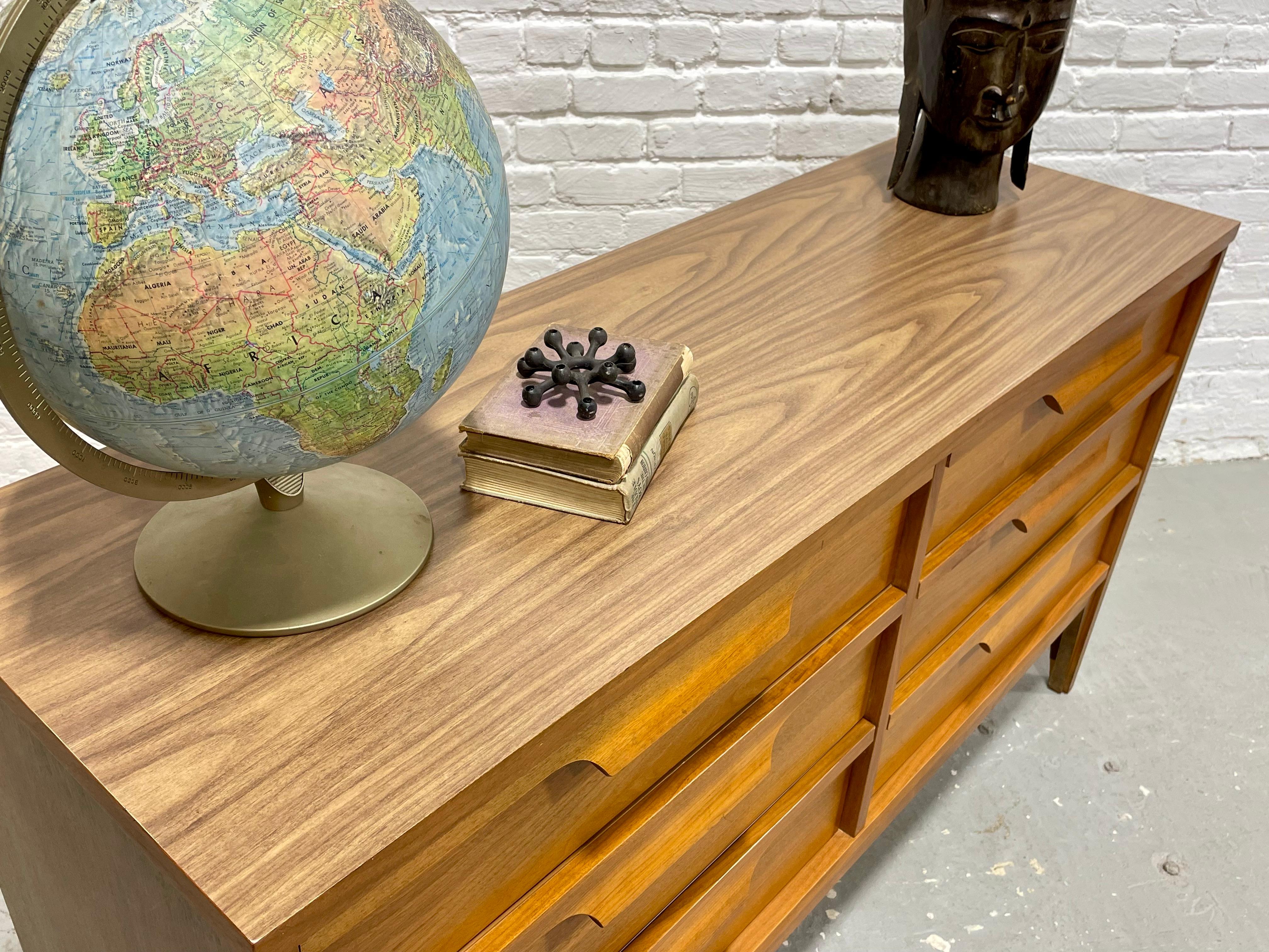 Mid Century MODERN SCULPTED Long DRESSER / Credenza by Johnson Carper, c. 1960's 4