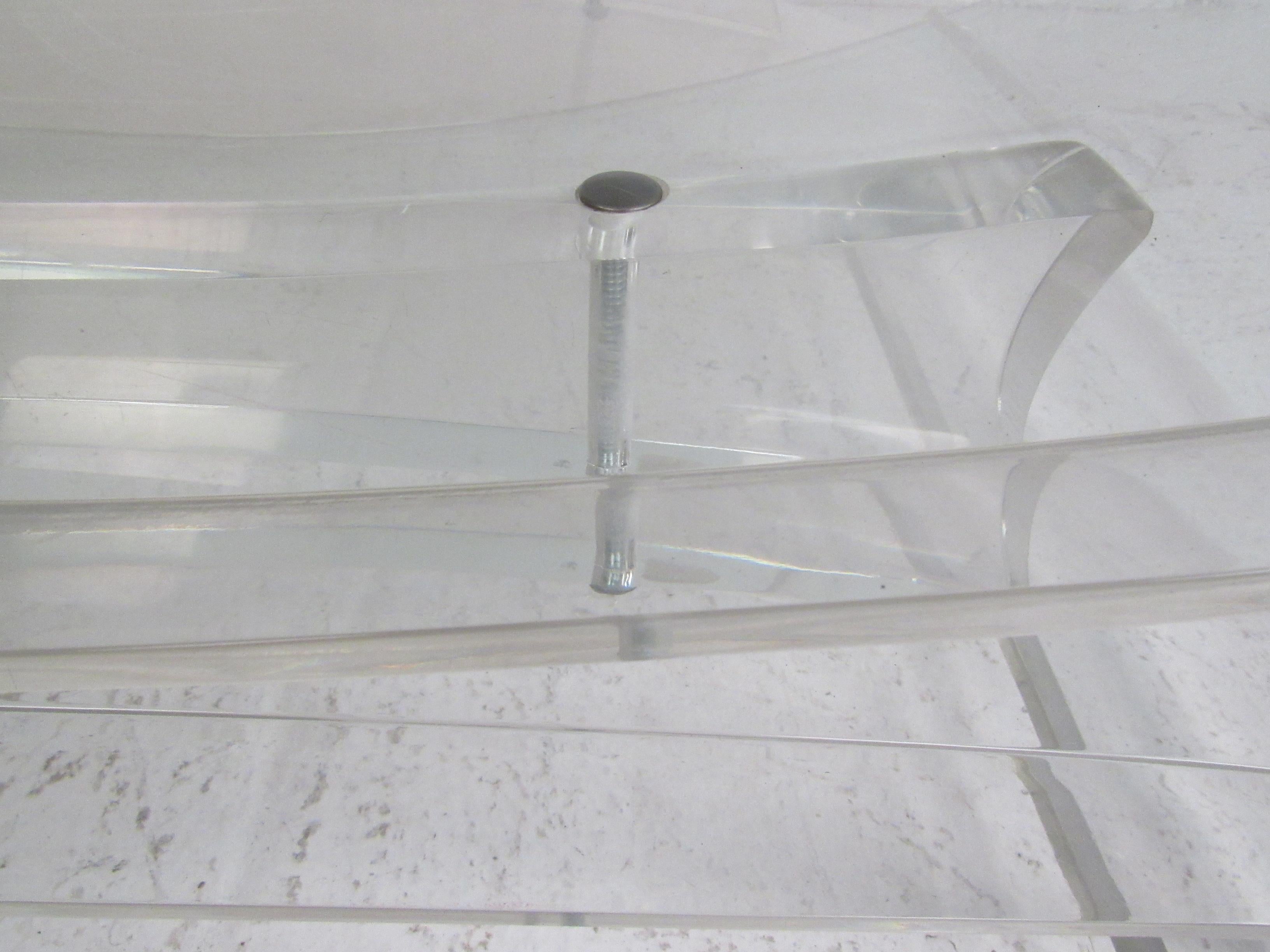 Mid-Century Modern Sculpted Lucite Coffee Table For Sale 4