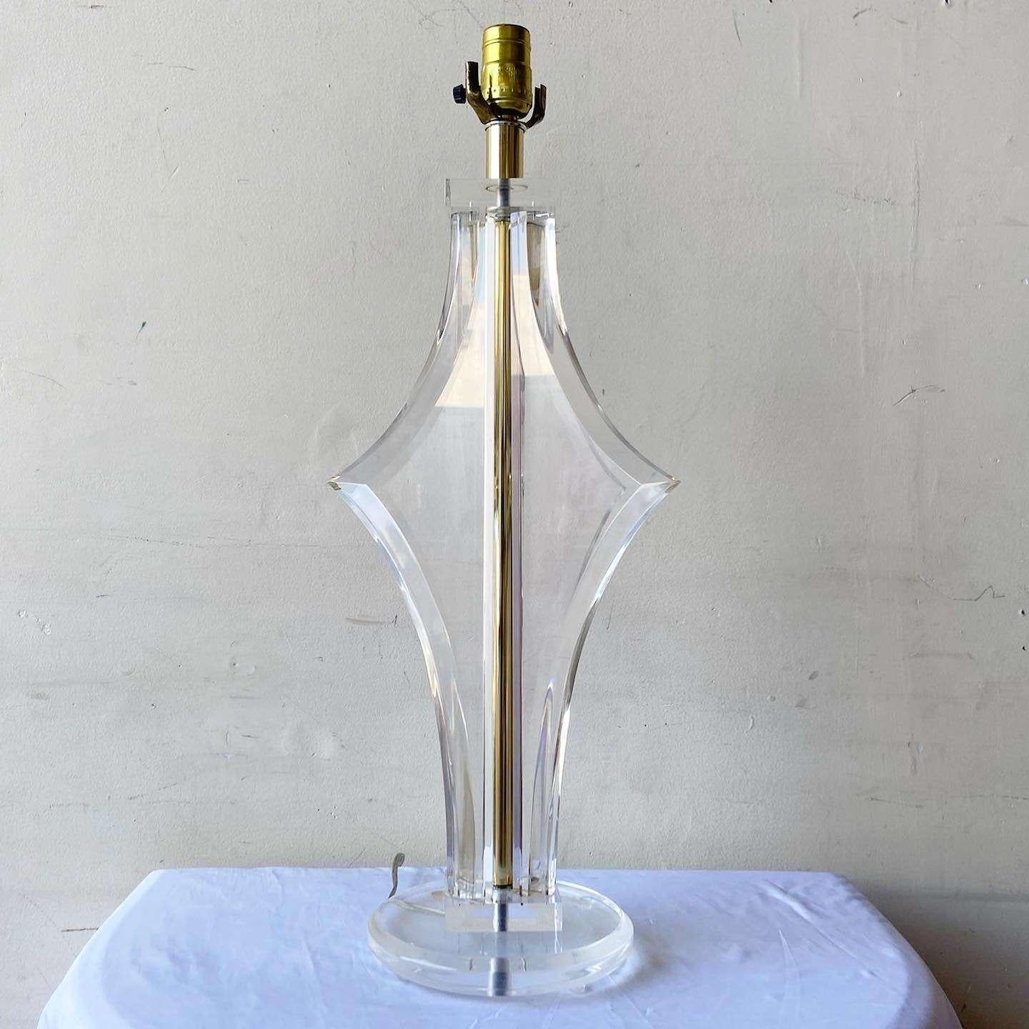 Mid-Century Modern Mid Century Modern Sculpted Lucite Table Lamp