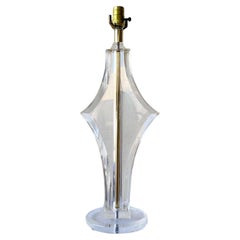 Mid Century Modern Sculpted Lucite Table Lamp
