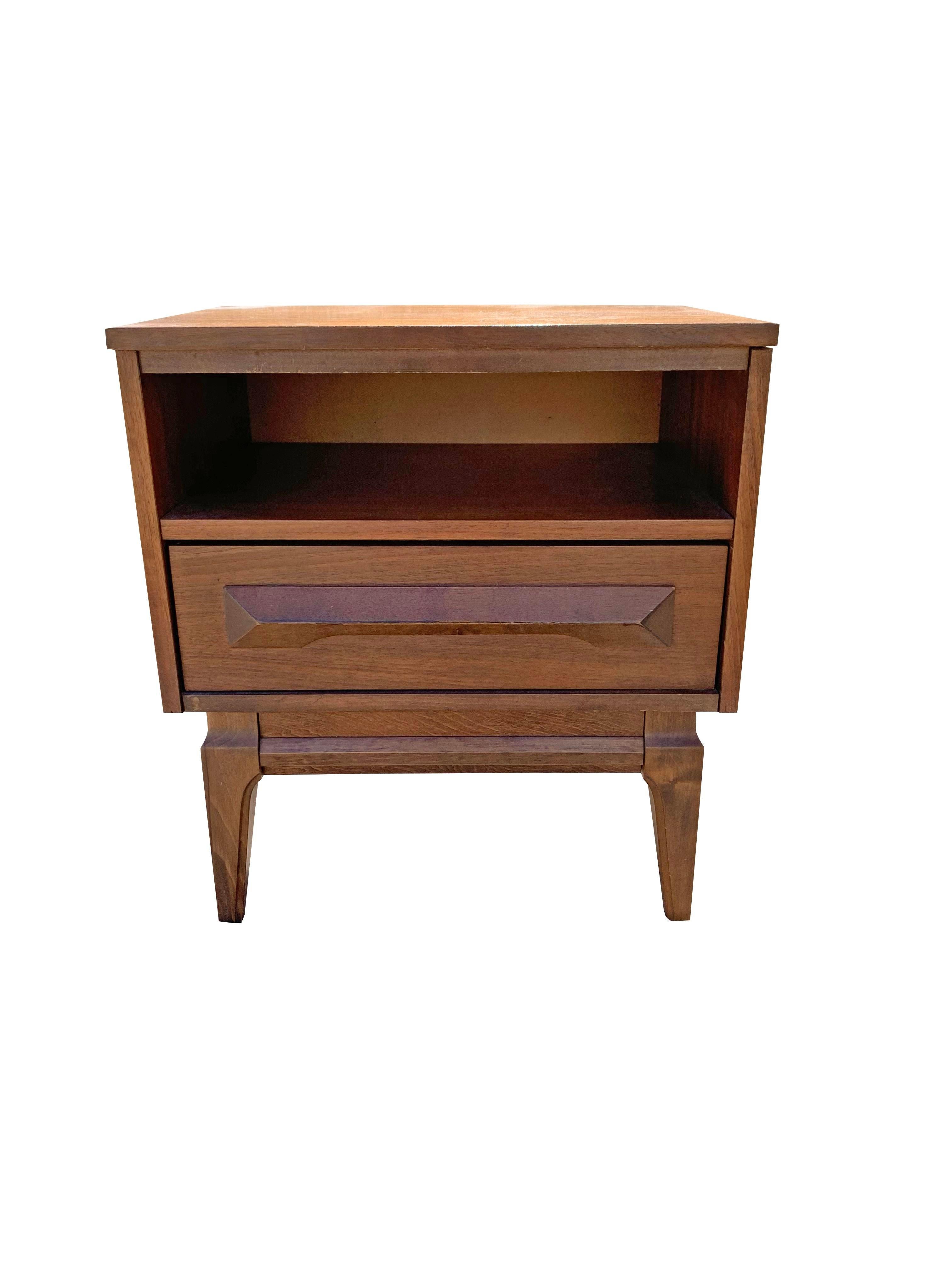 Mid-Century Modern Mid Century Modern Sculpted Nightstand For Sale