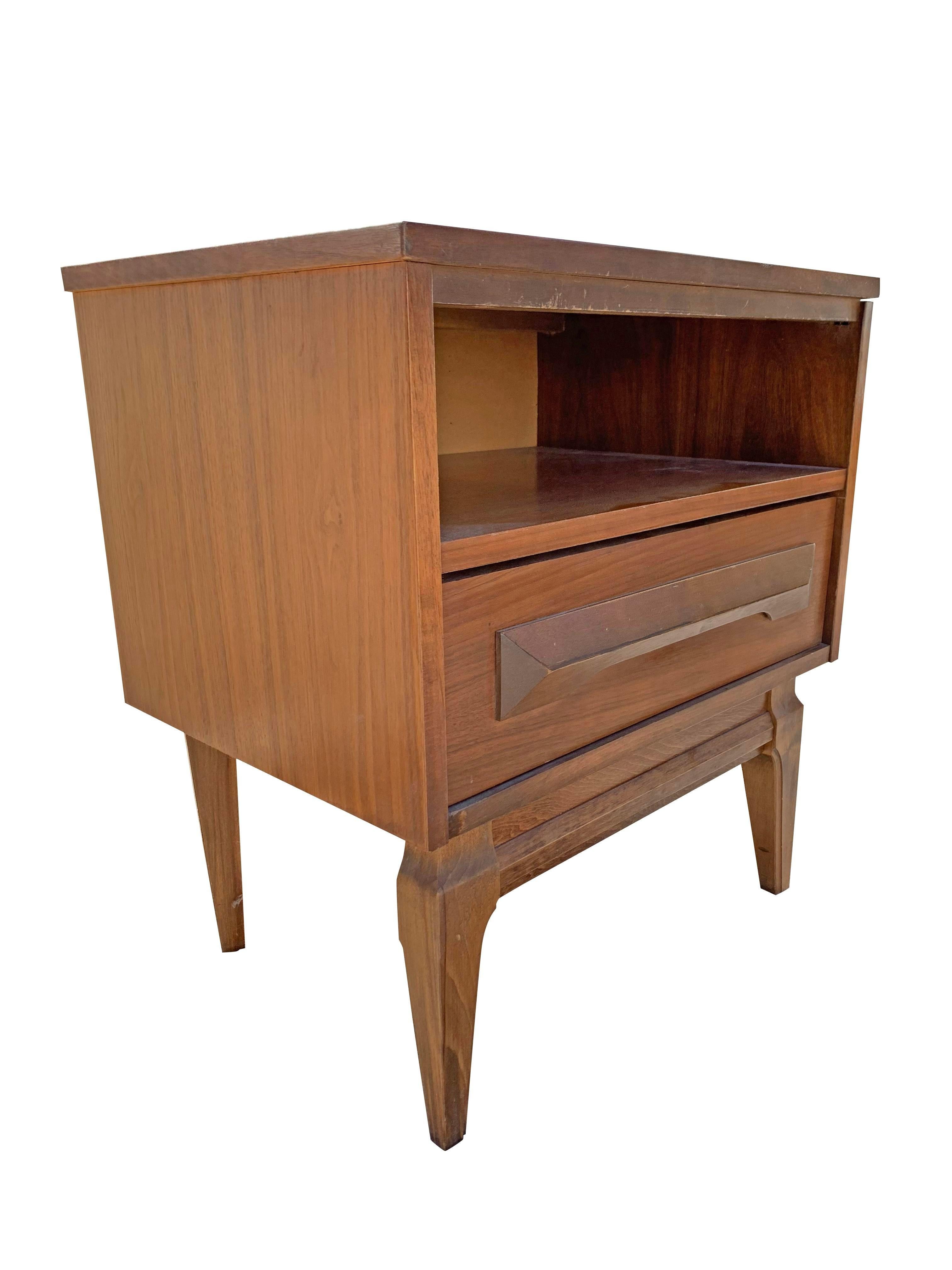 Mid-20th Century Mid Century Modern Sculpted Nightstand For Sale