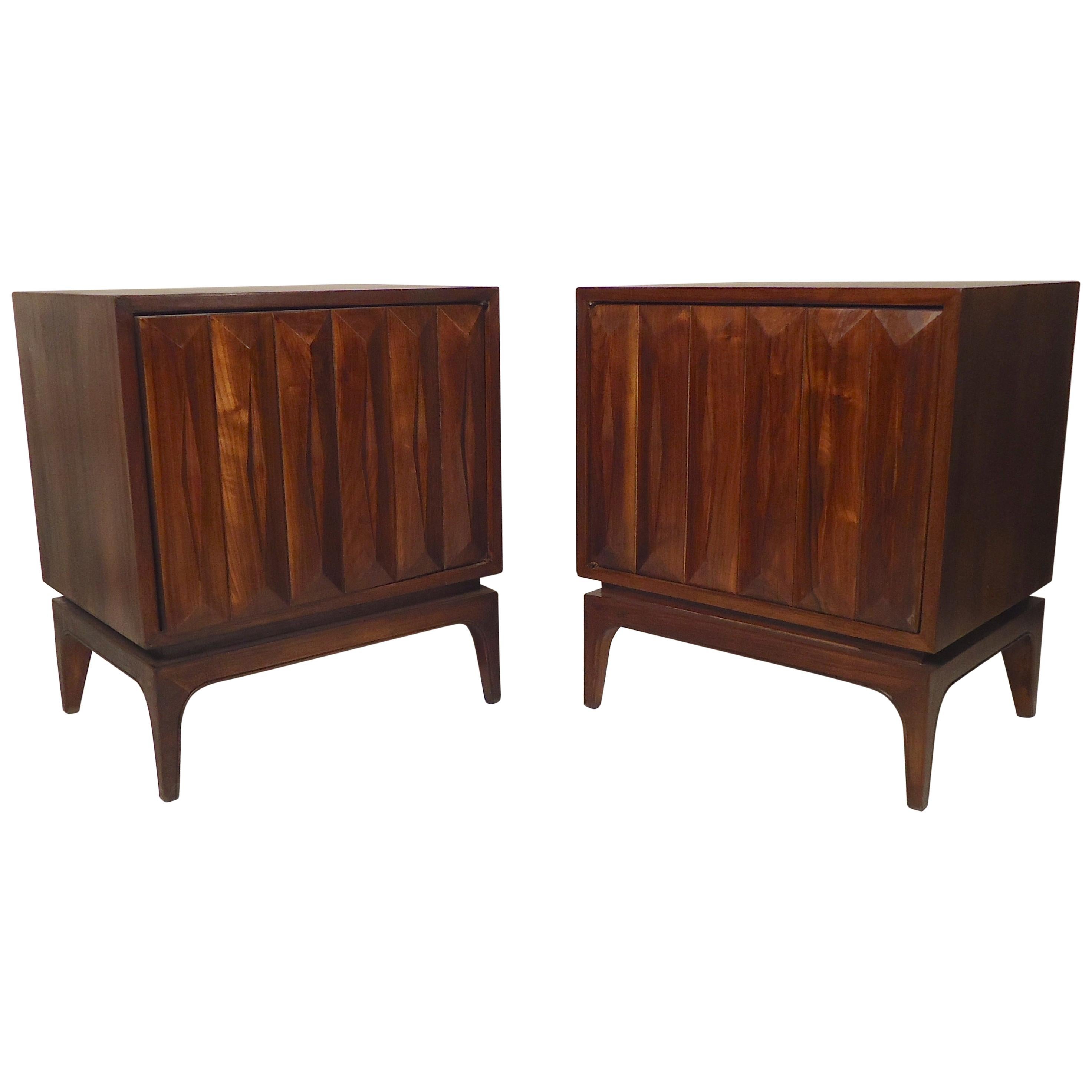 Mid-Century Modern Sculpted Nightstands