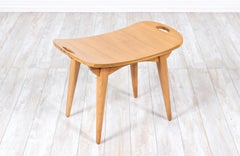 Expertly Restored - Mid-Century Modern Sculpted Primavera Wood Stool