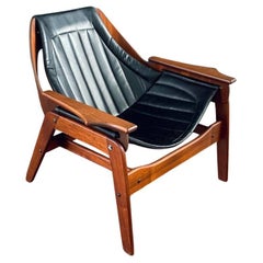 Mid-Century Modern Sculpted Sling Lounge Chair by Jerry Johnson