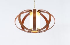 Mid-Century Modern Sculpted Sphere Chandelier by Fredrick Ramon