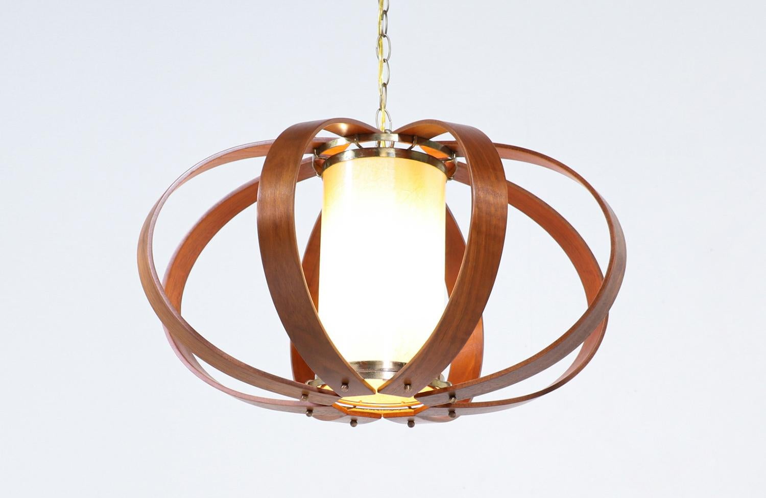 Mid-Century Modern Sculpted Sphere Chandelier by Fredrick Ramon In Excellent Condition In Los Angeles, CA