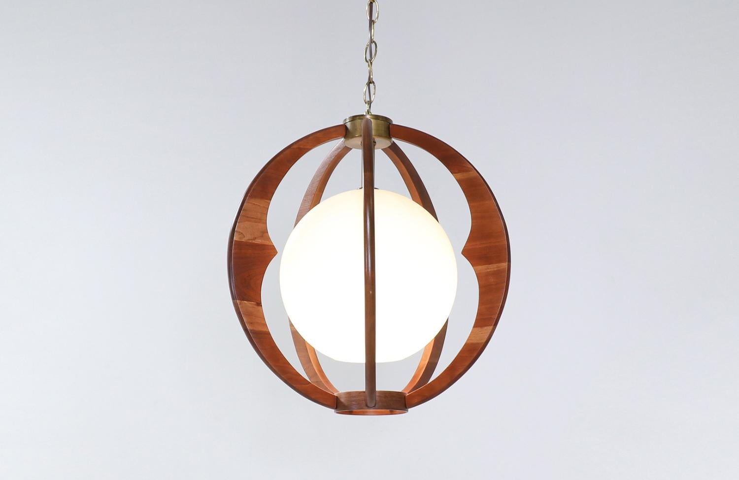 Mid-Century Modern sculpted sphere pendant chandelier.