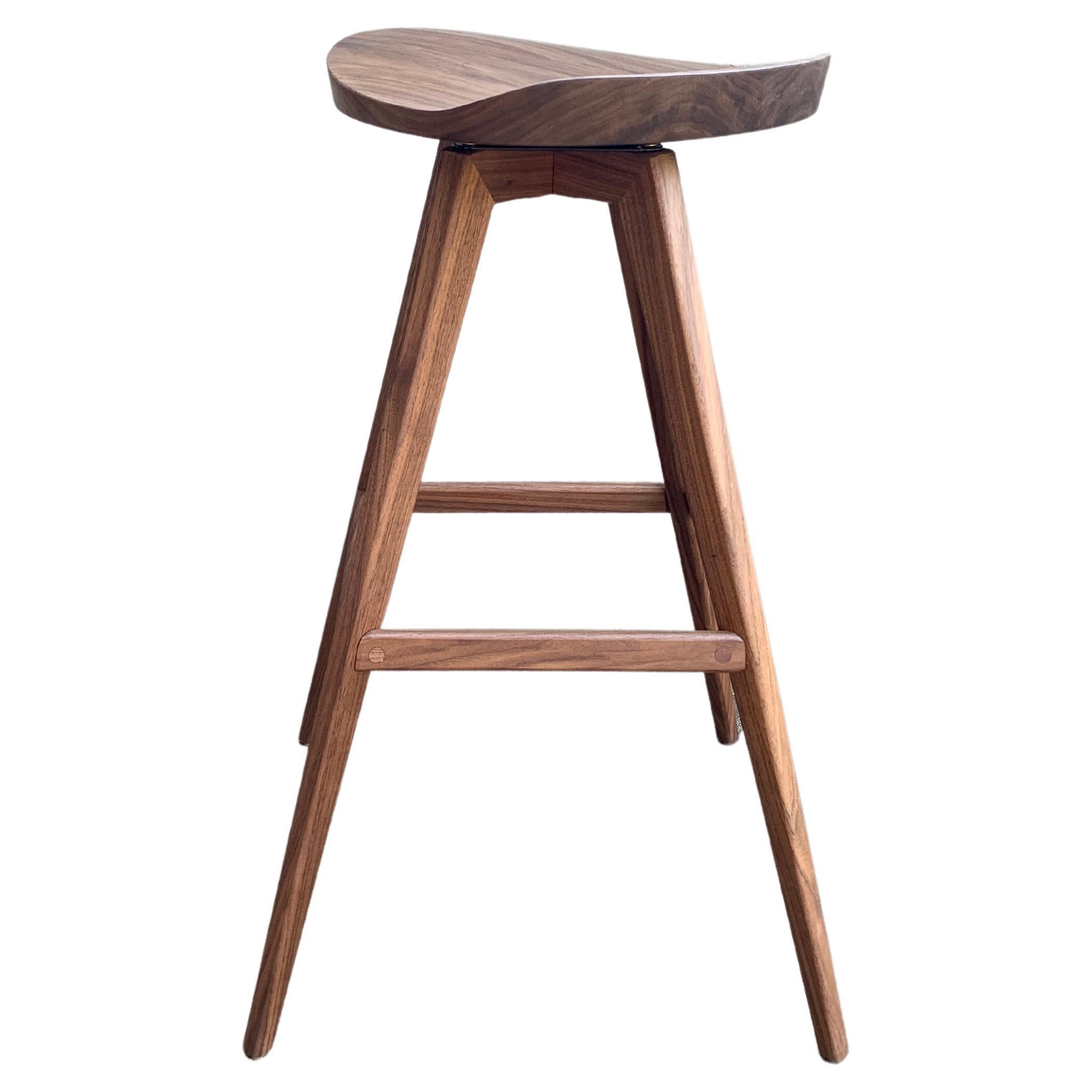 Mid-Century Modern Sculpted Swiveling Tractor Seat Stool