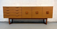 Mid-Century Modern Sculpted Teak Server by Europa