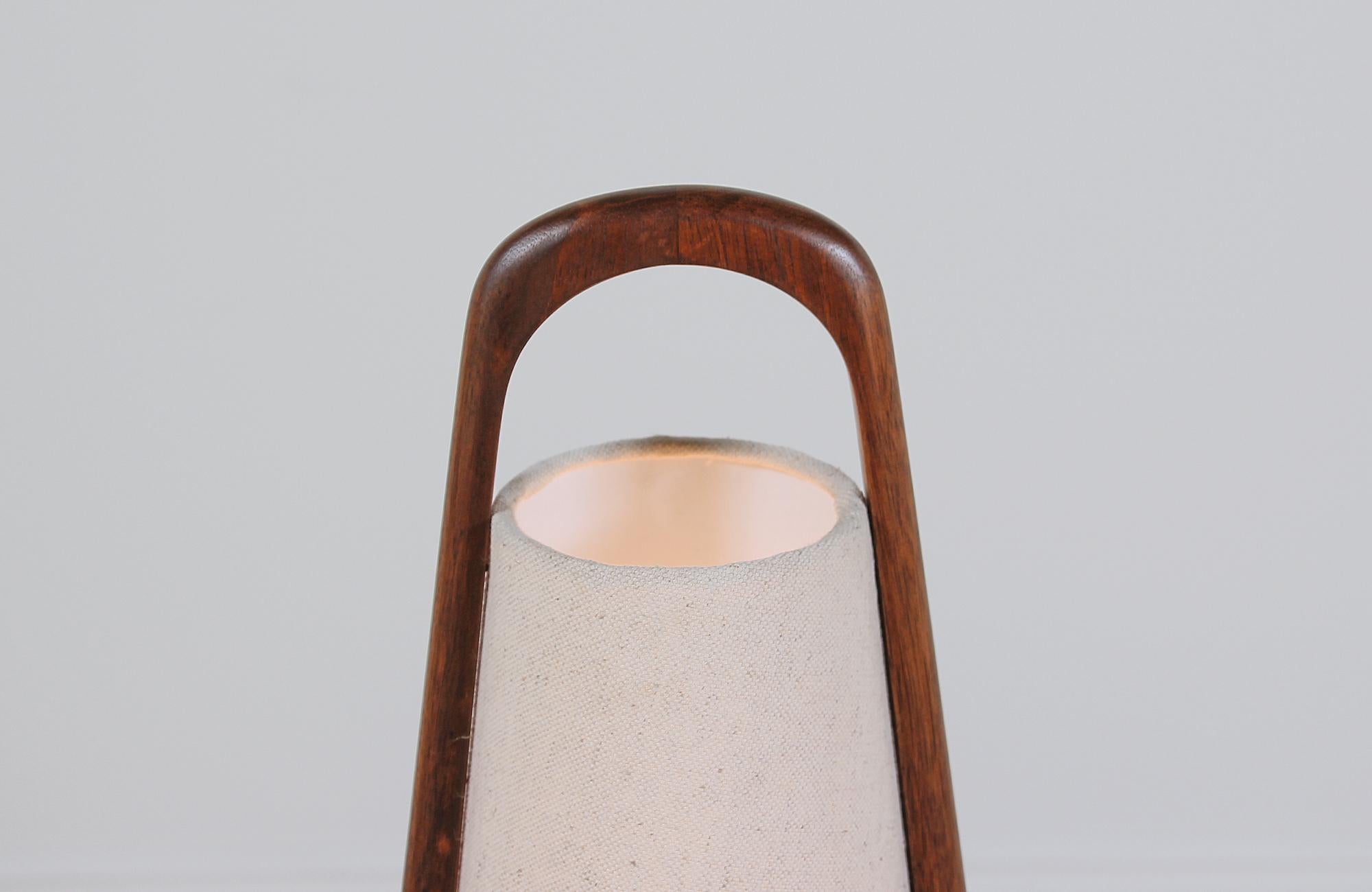 Mid-20th Century Mid-Century Modern Sculpted Walnut and Brass Table Lamp by Modeline