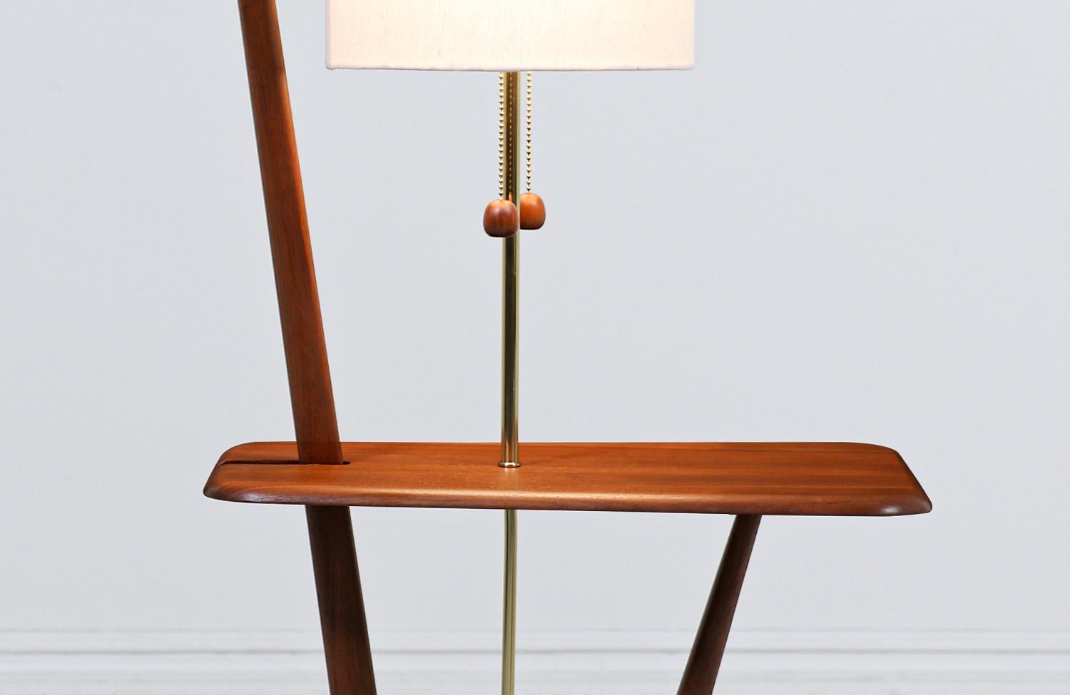 mid century modern floor lamp with table