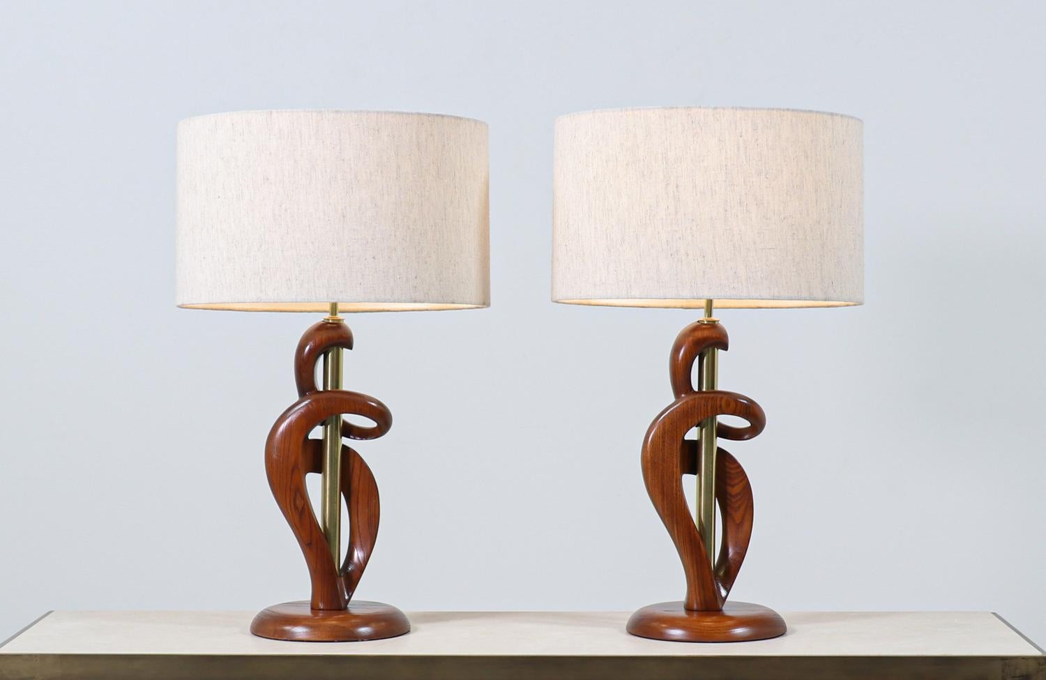 Designer: Lighthouse Light & Shade Co.
Manufacturer: Lighthouse Light & Shade Co.

Dimensions
28in H x 9in W x 9in D 
Lamp Shade: 12in H x 17in W.

________________________________________

Transforming a piece of Mid-Century Modern furniture is