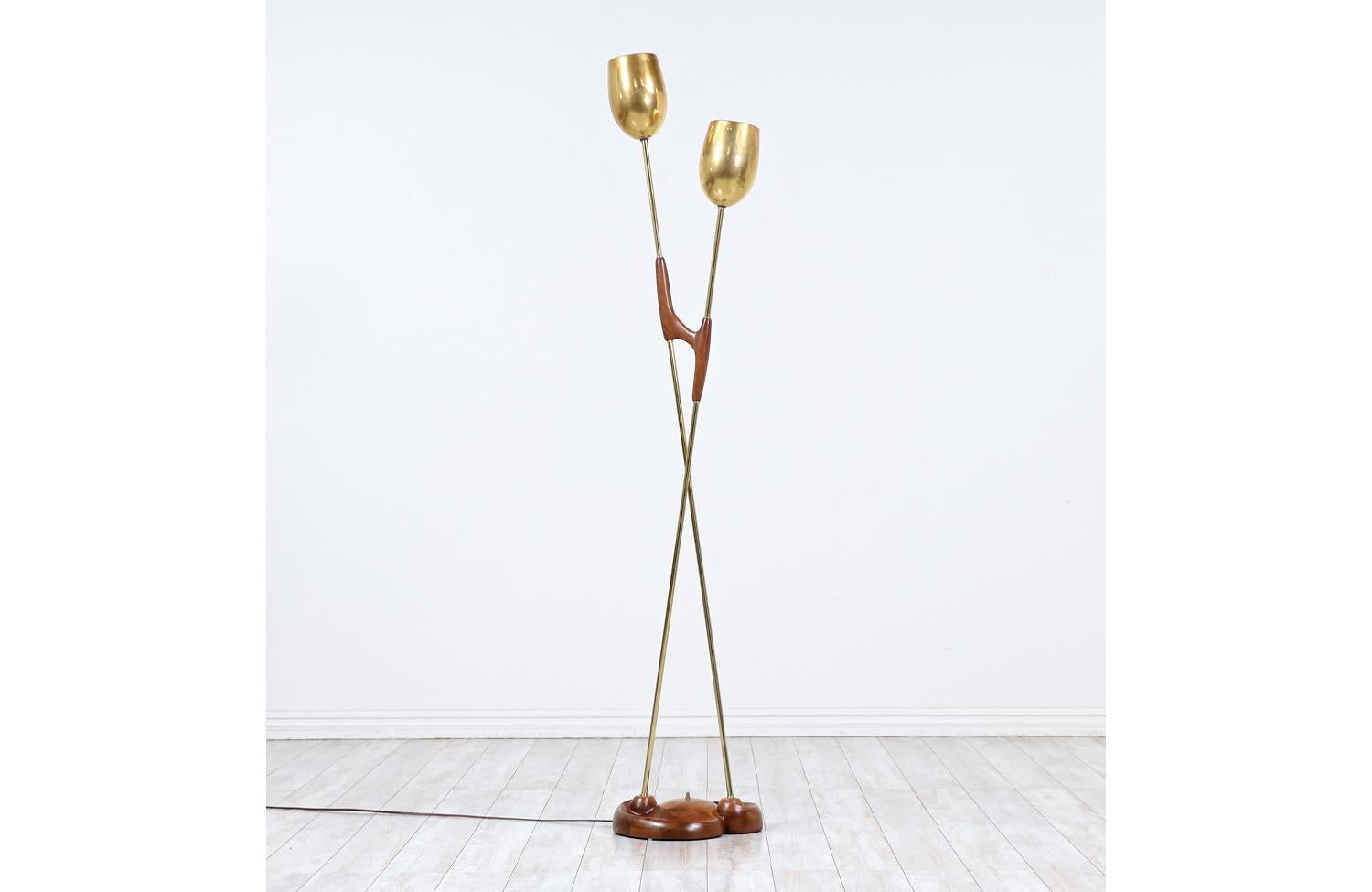 Mid-Century Modern Sculpted Walnut & Brass Torchier Floor Lamp

________________________________________

Transforming a piece of Mid-Century Modern furniture is like bringing history back to life, and we take this journey with passion and