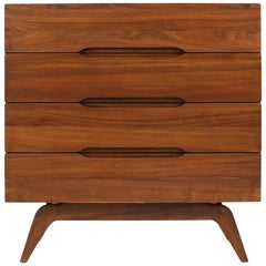 Mid-Century Modern Sculpted Walnut Chest of Drawers Attributed to Vladimir Kagan