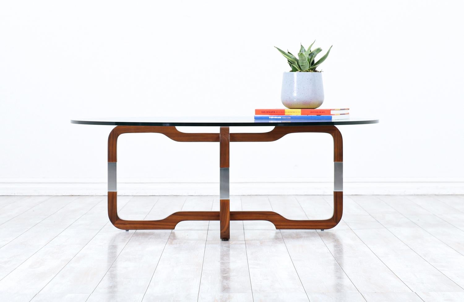 Mid-20th Century Mid-Century Modern Sculpted Walnut Coffee Table by Brown Saltman