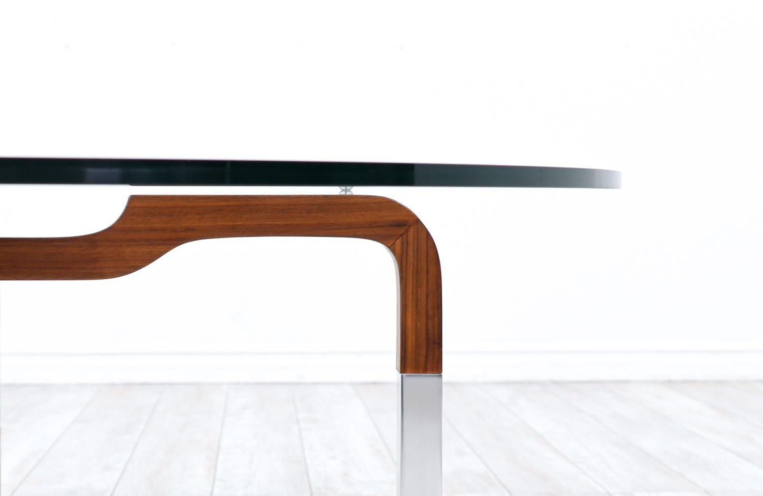 Mid-Century Modern Sculpted Walnut Coffee Table by Brown Saltman 2