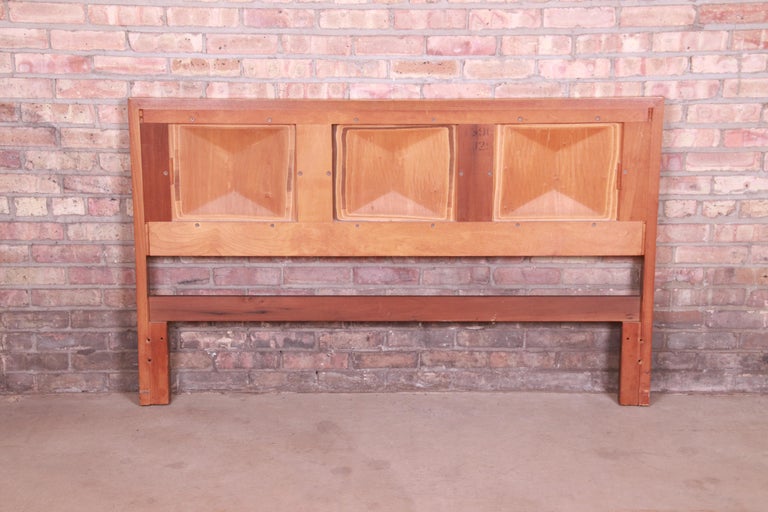 MidCentury Modern Sculpted Walnut Diamond Front Queen or Full Size