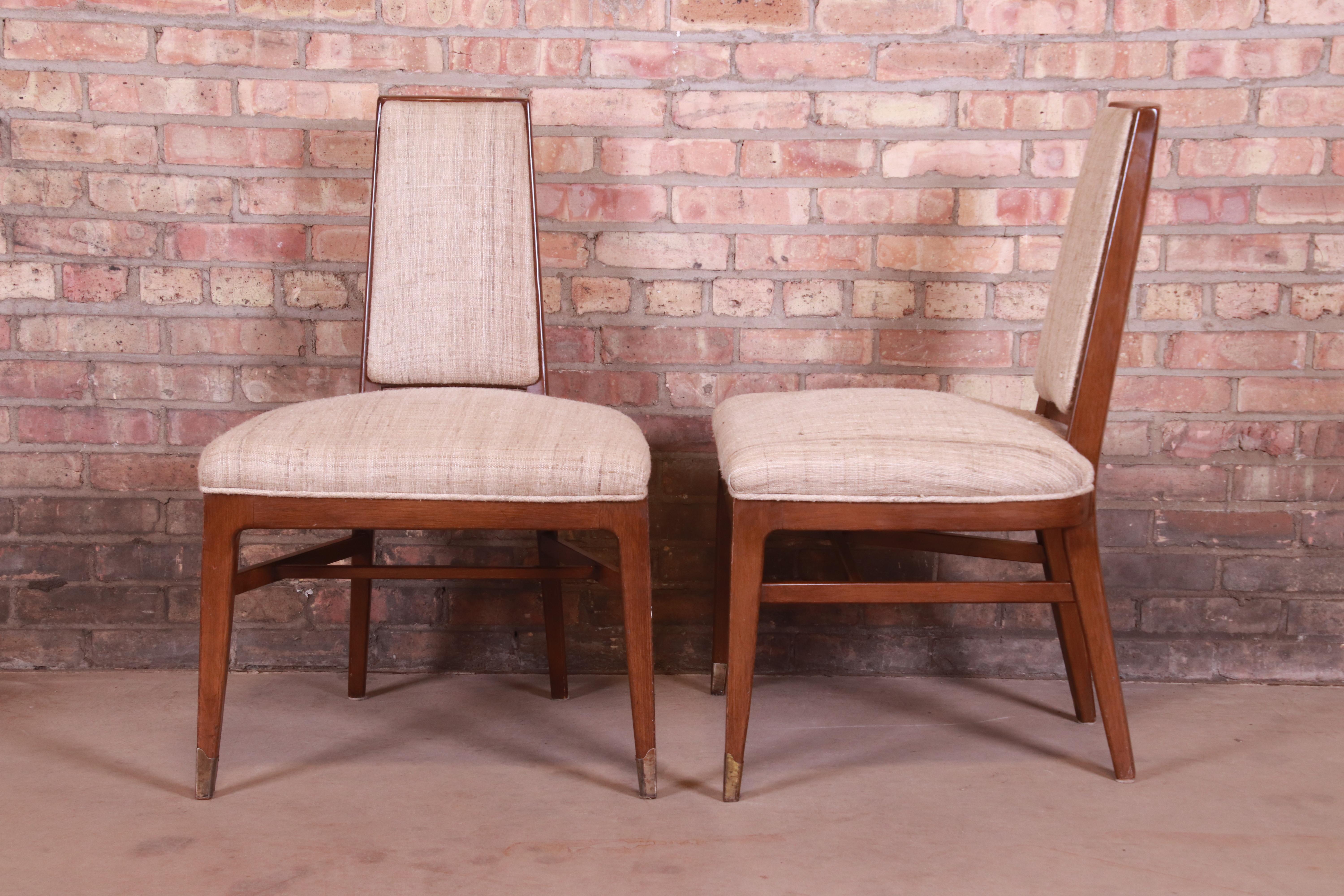 Mid-Century Modern Sculpted Walnut Dining Chairs by White Furniture, Set of Six 4