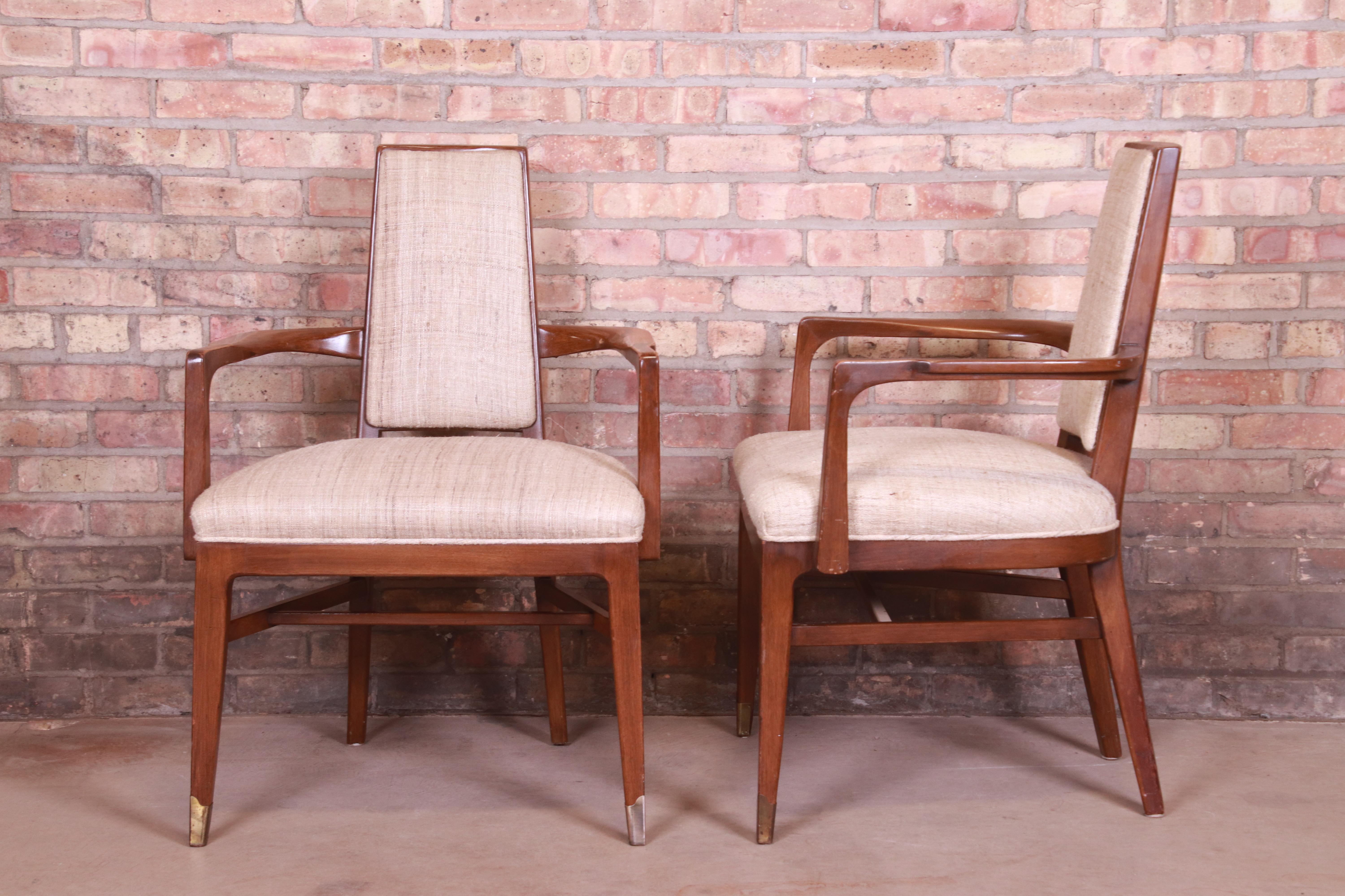 Mid-Century Modern Sculpted Walnut Dining Chairs by White Furniture, Set of Six 3