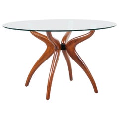 Mid-Century Modern Sculpted Walnut Dining Table