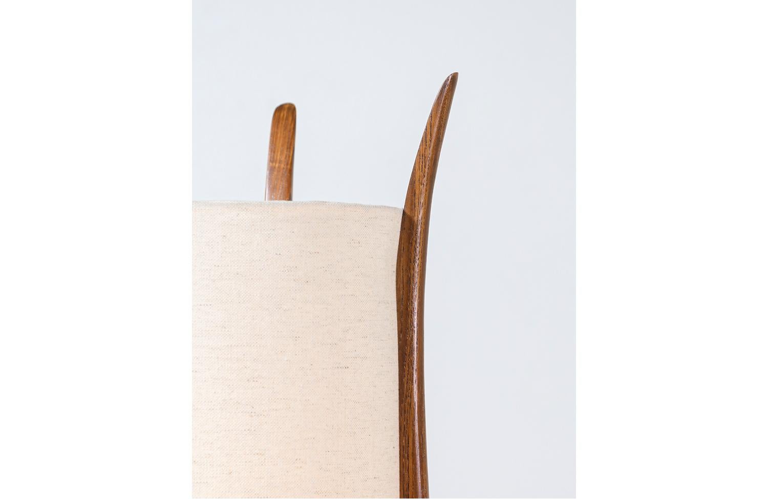 American Mid-Century Modern Sculpted Walnut Floor Lamp by Modeline