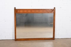 Mid-Century Modern Sculpted Walnut Framed Wall Mirror