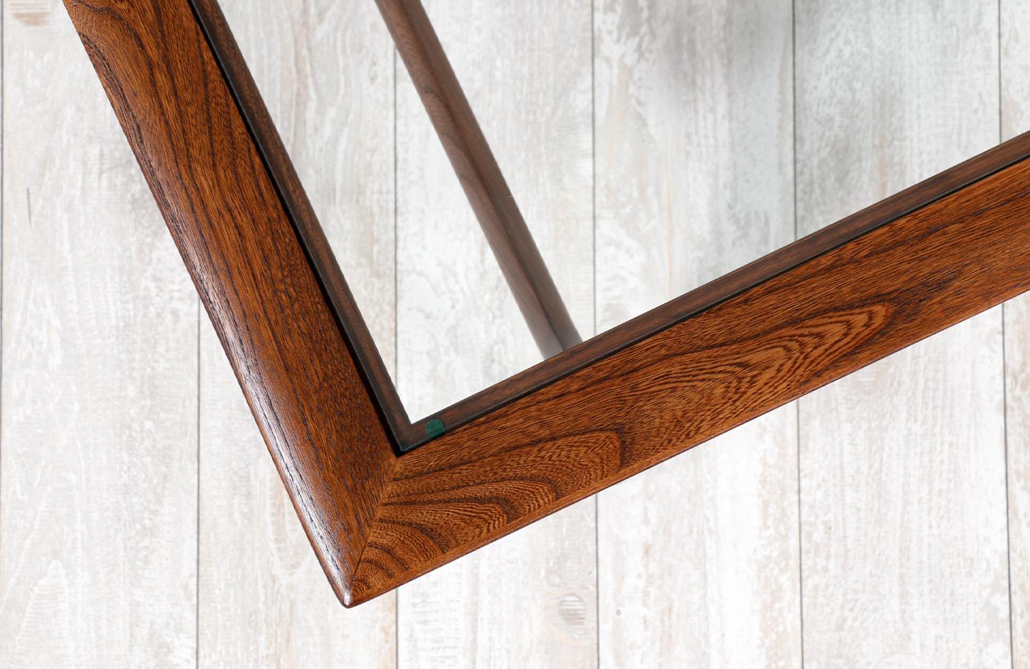 Mid-Century Modern Sculpted Walnut & Glass Coffee Table by Lane Furniture 1
