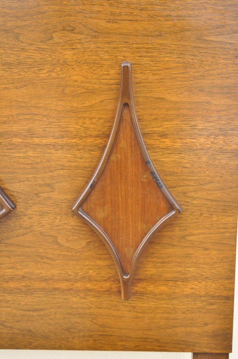 MidCentury Modern Sculpted Walnut King Size Headboard by Hanover Made