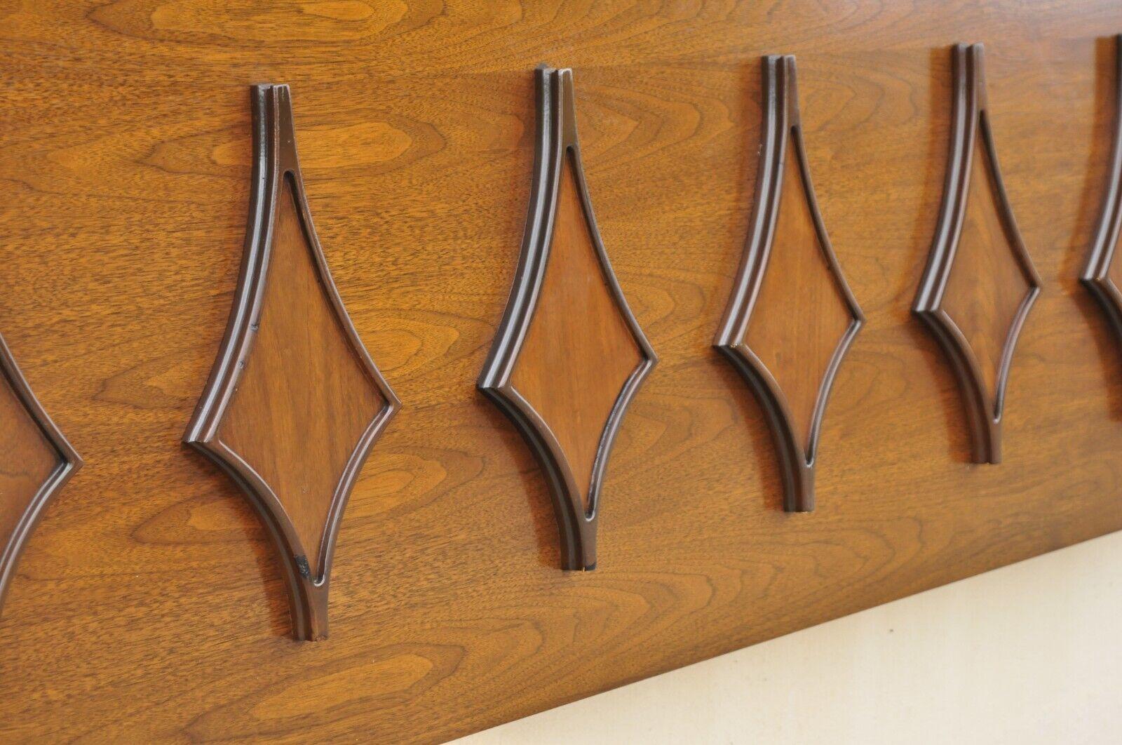 20th Century Mid-Century Modern Sculpted Walnut King Size Headboard by Hanover Made Furniture