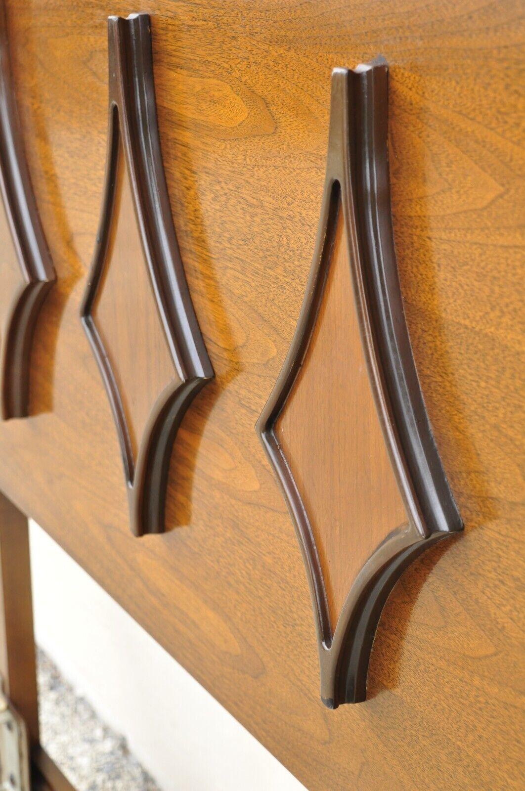 Mid-Century Modern Sculpted Walnut King Size Headboard by Hanover Made Furniture For Sale 2