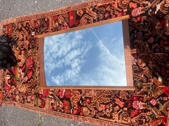 Mid-Century Modern Sculpted Walnut Mirror