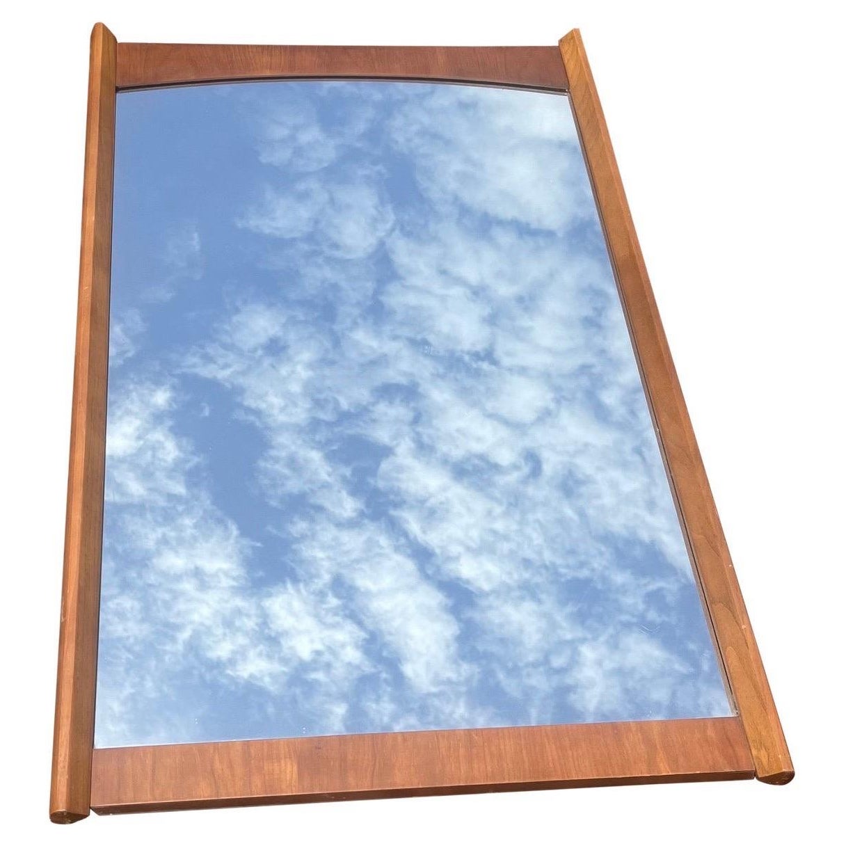 Mid-Century Modern Sculpted Walnut Mirror