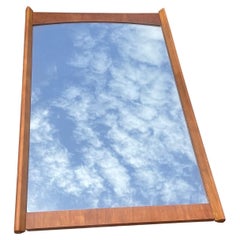 Mid-Century Modern Sculpted Walnut Mirror