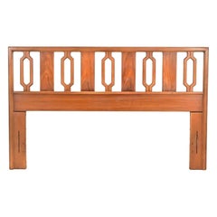 Mid-Century Modern Sculpted Walnut Queen Size Headboard, 1960s