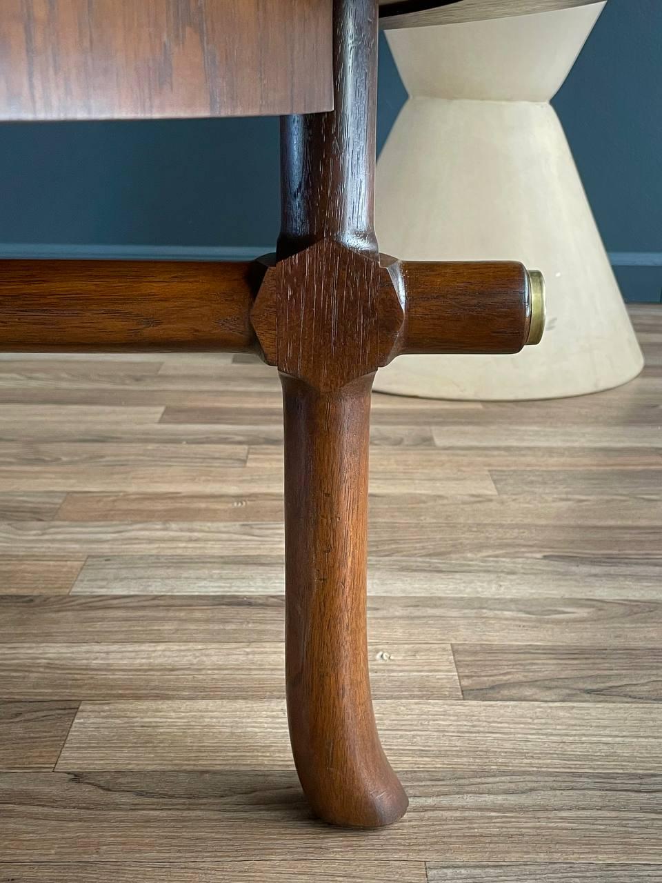 Newly Refinished - Mid-Century Modern Sculpted Walnut Round Coffee Table 1