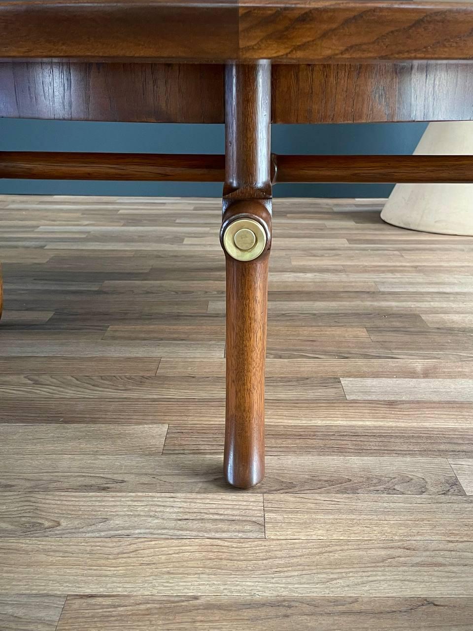 Newly Refinished - Mid-Century Modern Sculpted Walnut Round Coffee Table 2