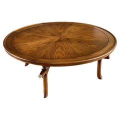 Newly Refinished - Mid-Century Modern Sculpted Walnut Round Coffee Table