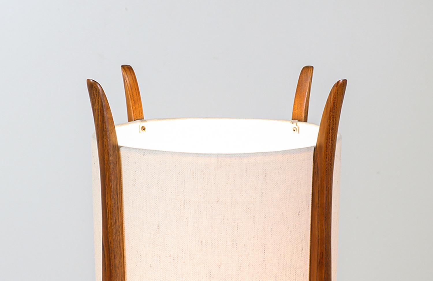 Mid-Century Modern Sculpted Walnut Table Lamp by Modeline 1