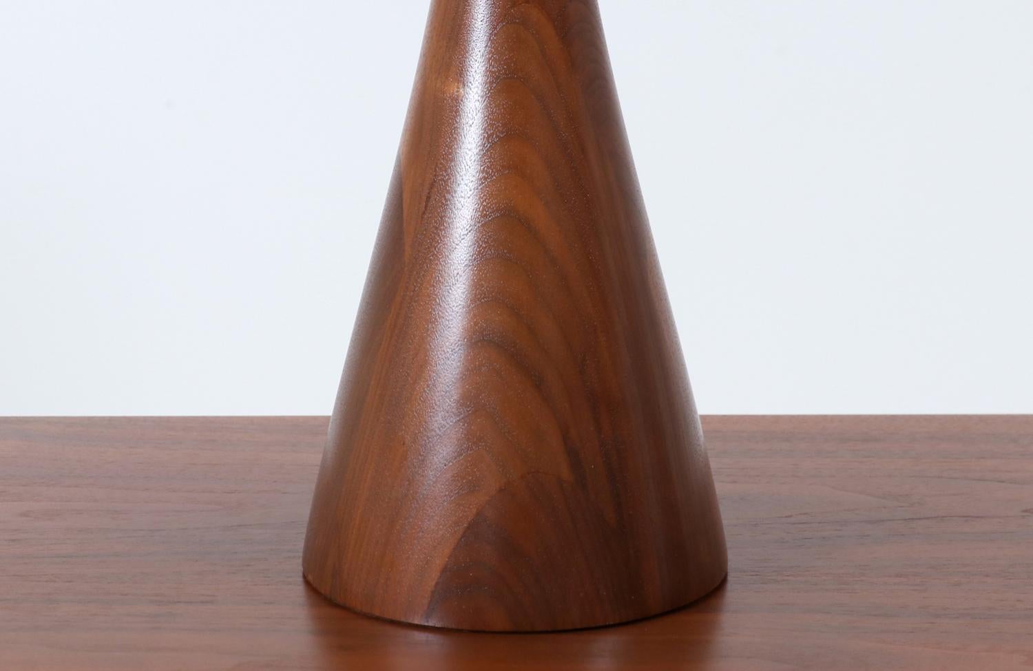Expertly Restored - Mid-Century Modern Sculpted Walnut Table Lamps by Modernera For Sale 2