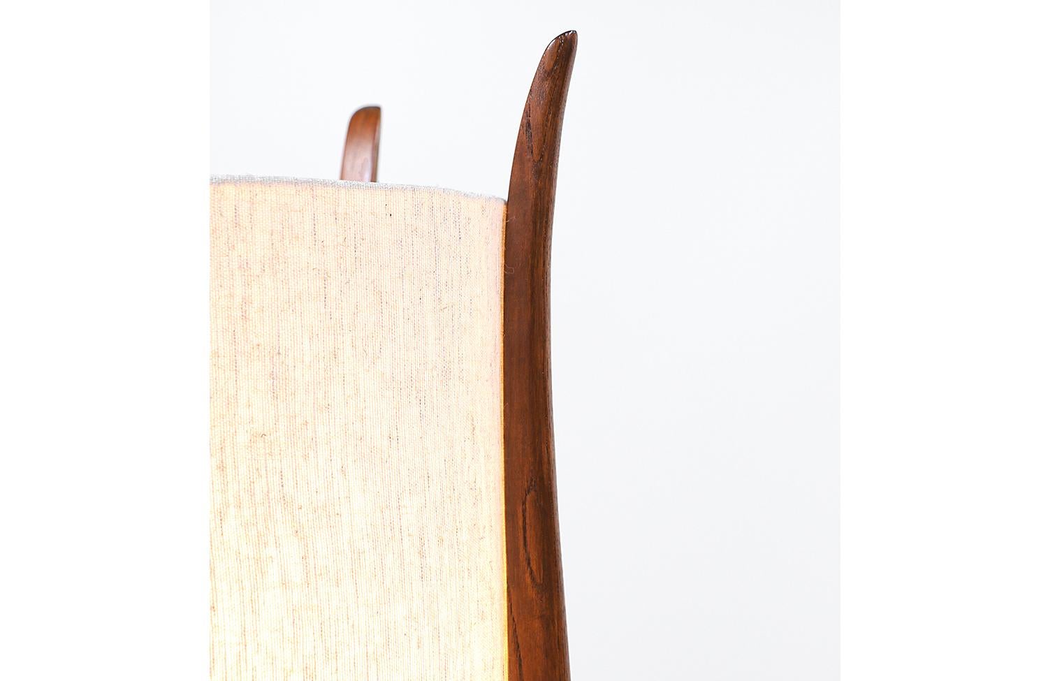 Mid-Century Modern Sculpted Walnut Table Lamps 2