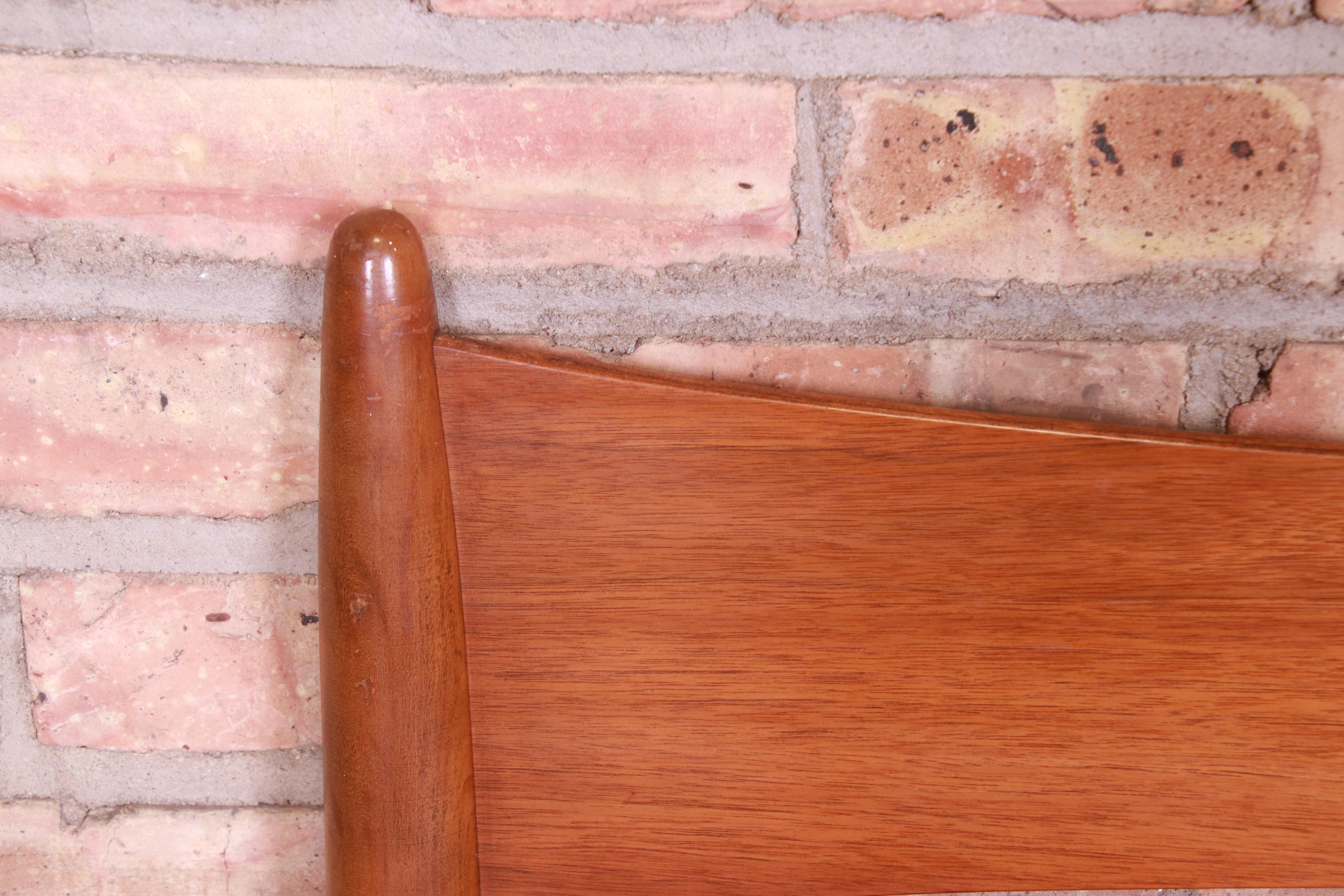 Mid-Century Modern Sculpted Walnut Twin Headboards Attributed to John Van Koert 1