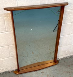 Mid-Century Modern Sculpted Walnut Wall Mirror by Kent-Coffey