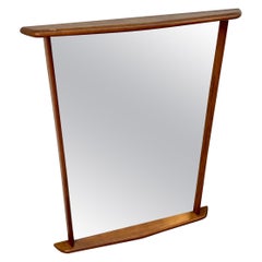 Mid-Century Modern Sculpted Walnut Wall Mirror by Kent-Coffey