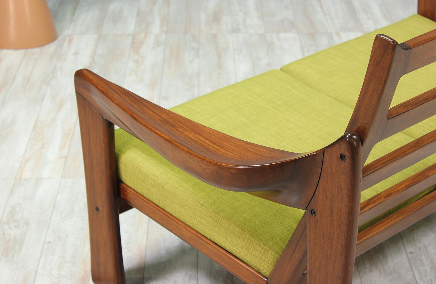 Mid-Century Modern Sculpted Wood Settee 3