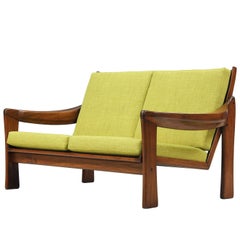 Mid-Century Modern Sculpted Wood Settee