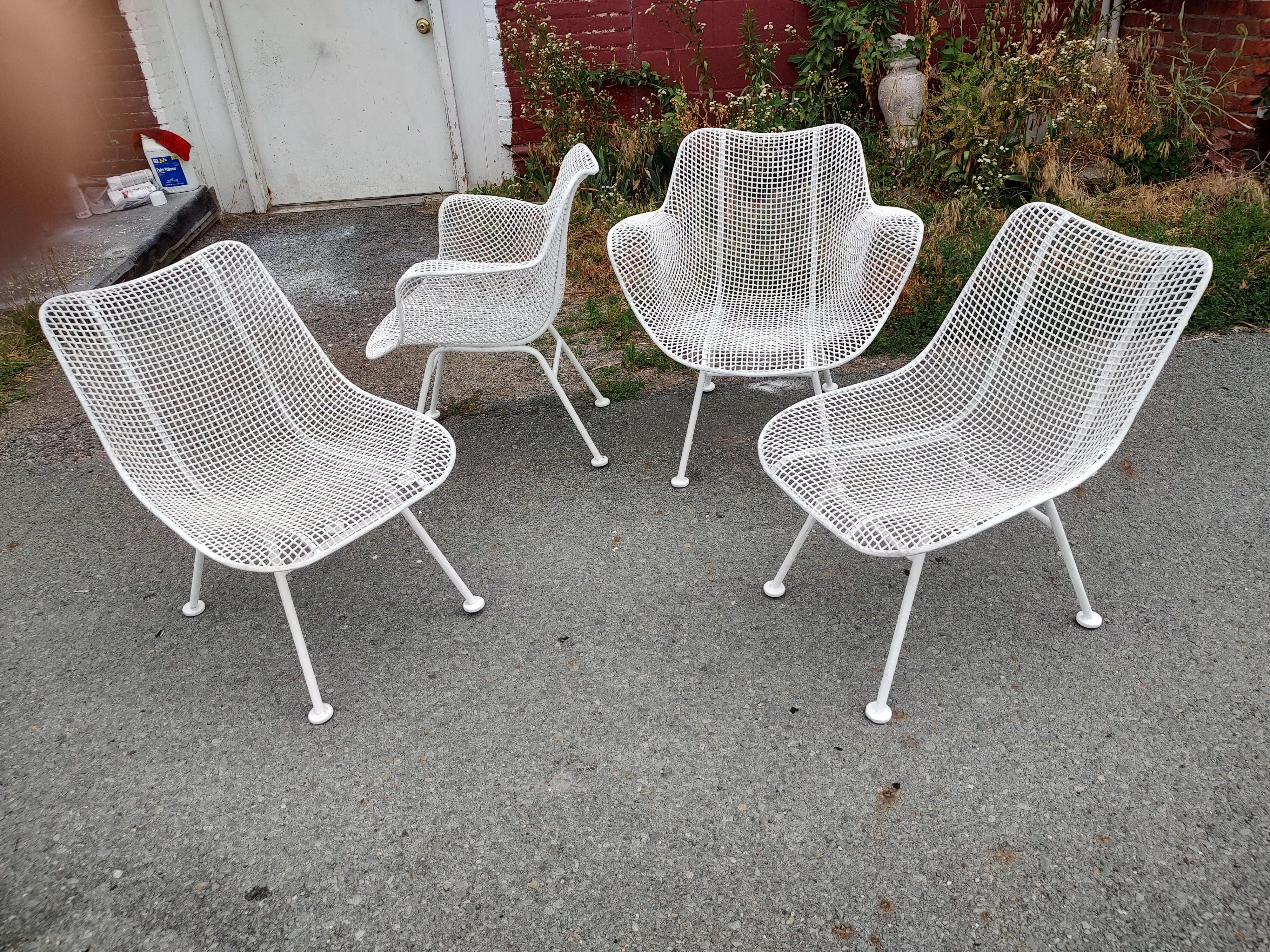 Mid-20th Century Mid Century Modern Sculptura Outdoor Dining Chairs by Russell Woodard For Sale