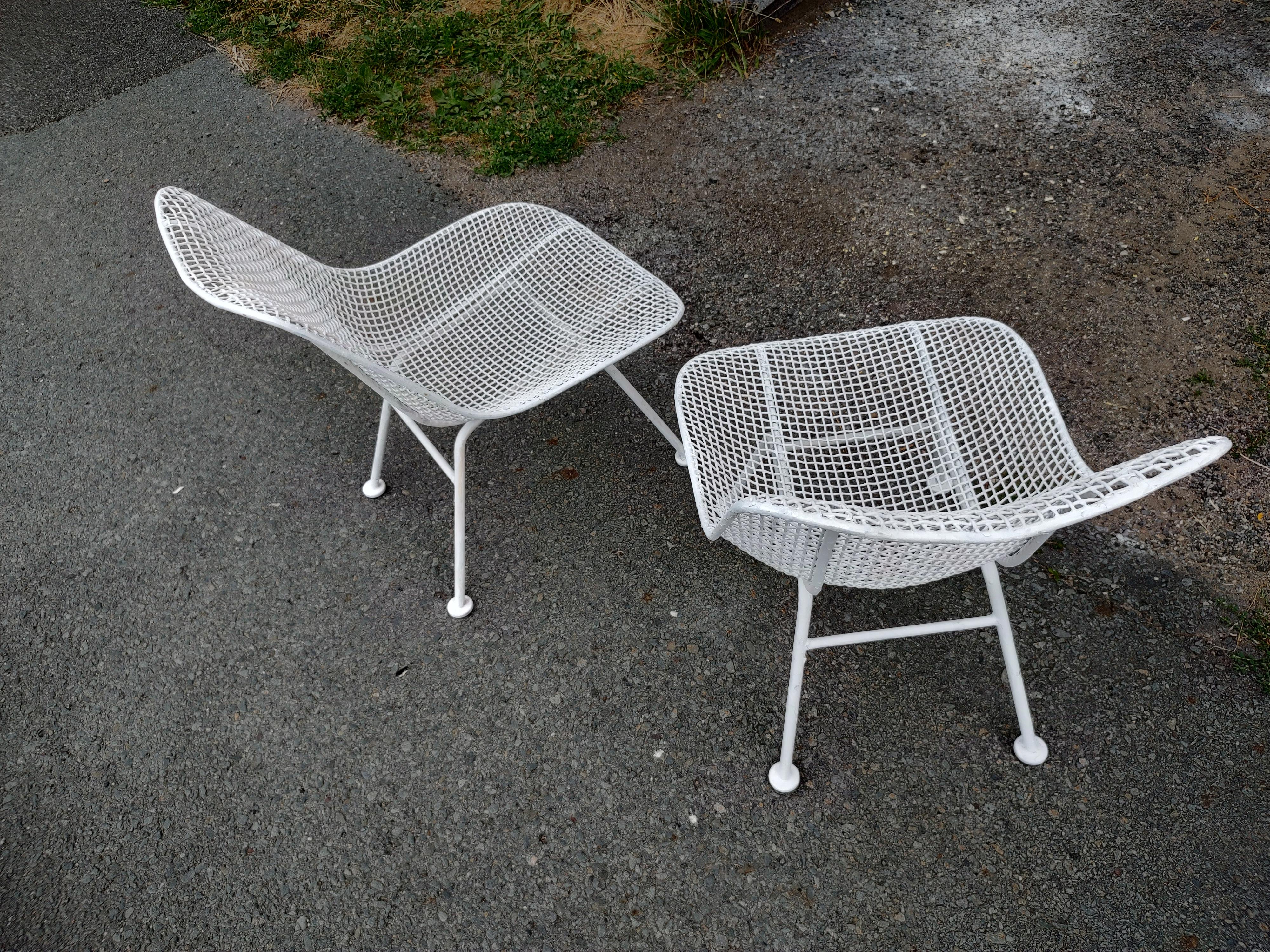 Metal Mid Century Modern Sculptura Outdoor Dining Chairs by Russell Woodard For Sale