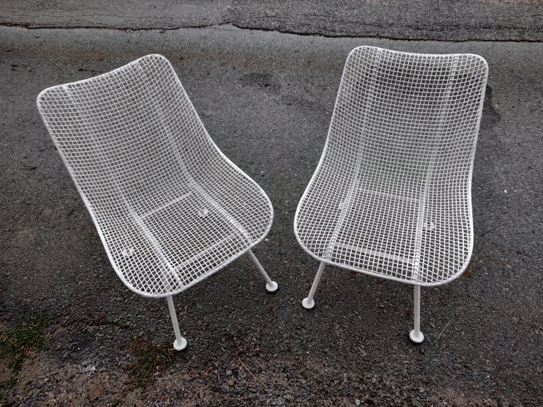 Mid Century Modern Sculptura Outdoor Dining Chairs by Russell Woodard For Sale 1