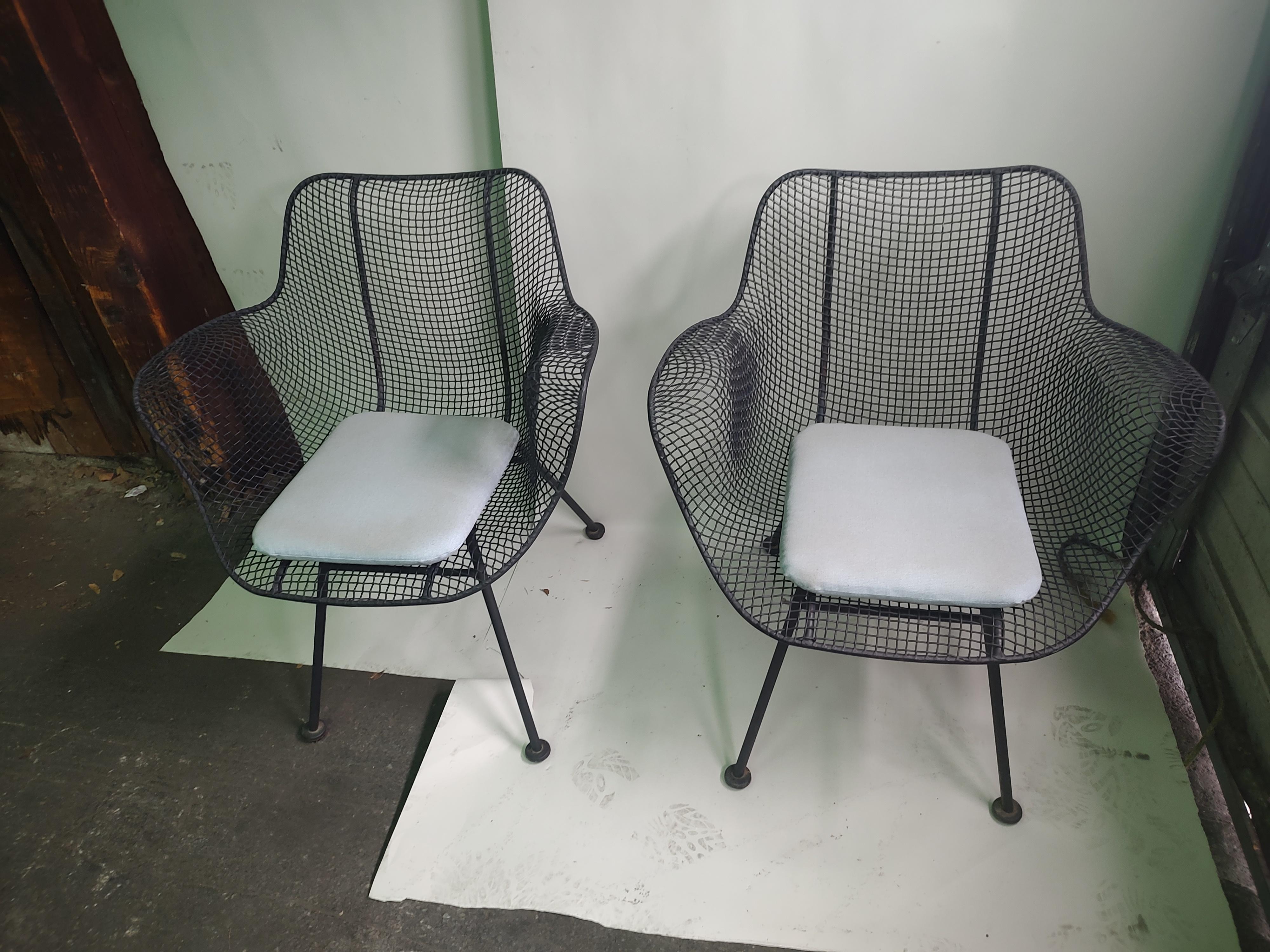 Mid-20th Century  Pair Mid-Century Modern Sculptura Dining Lounge  Armchairs by Russell Woodard